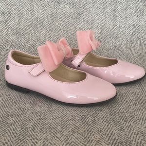 Naturino Mary Jane Patent Leather Baby Pink Toddler Velvet Bow Flats size 27